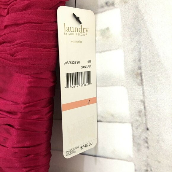 LAUNDRY SHELLI SEGAL Size 2 Pink Silk Strapless Cocktail Dress Prom Formal NEW - Picture 5 of 11